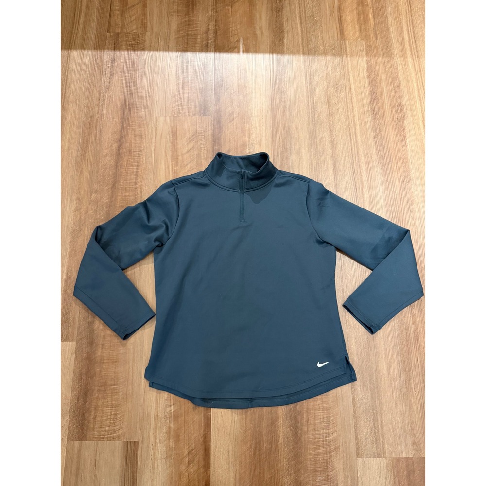 Nike Pullover Womens Large Teal Therma-FIT 1/4 Zip Training Top DD4945-328